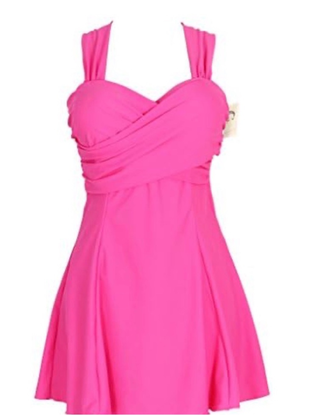 Cocopear Hot Pink Front Twist One-Piece Swimsuit Dress sz 5XL